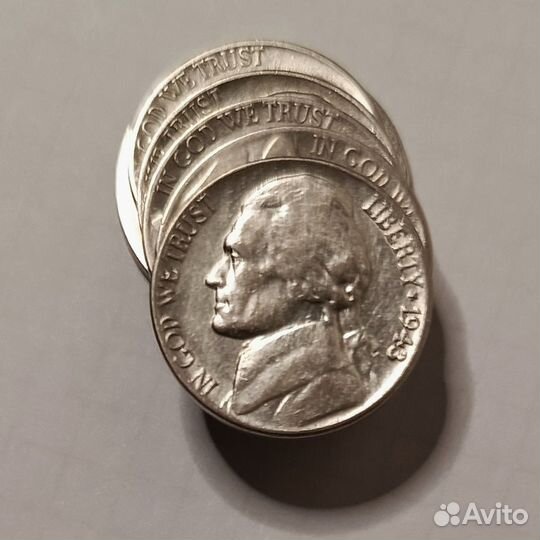 Лот серебряных монет хх века / оригиналы / 6 шт