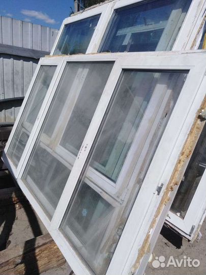 Дверь окно пвх пластиковые бу комплекты