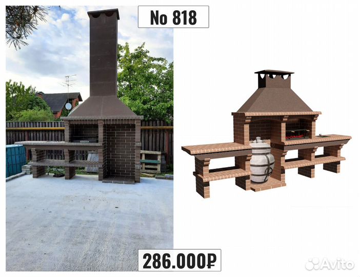 Печи барбекю из кирпича / Барбекю комплексы