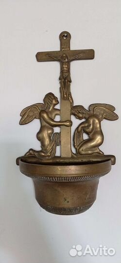 Бронзовый крест, распятие с чашей, до 1950гг
