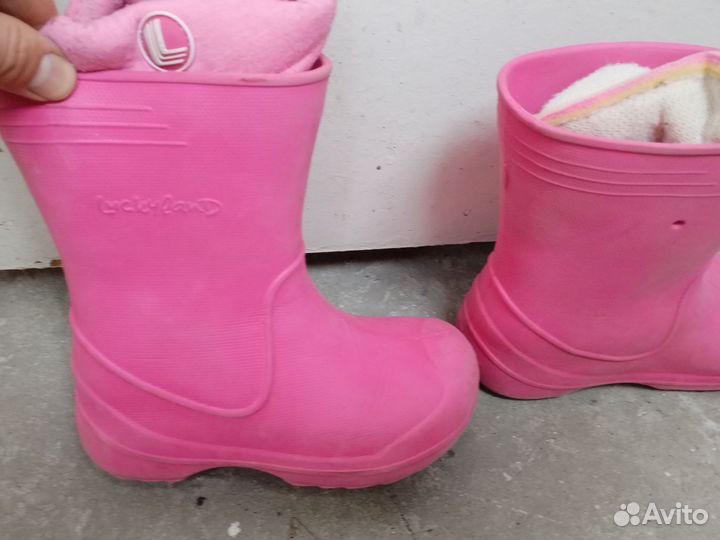 Детские резиновые сапоги для девочки 26-27 размер