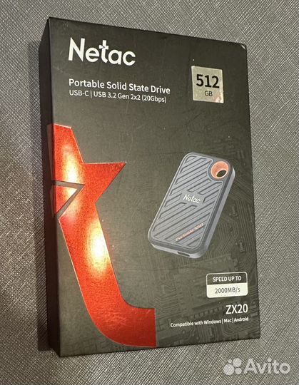Портативный ssd Netac ZX20 512Gb Новый