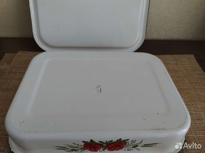 Лоток эмалированный для холодца. СССР. 20*27
