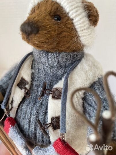 Мишка тедди ручная работа Женёк-лыжник