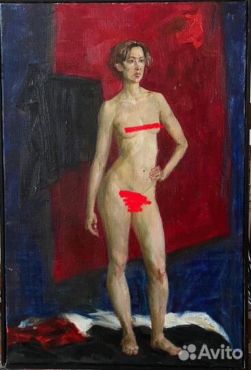 Обнаженная на синем