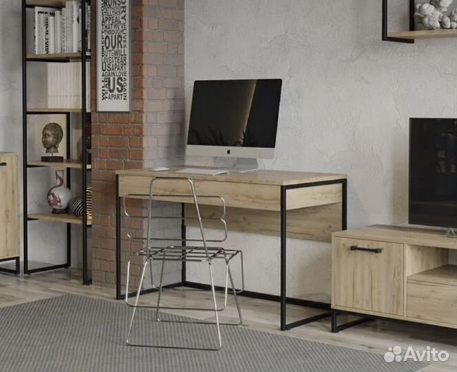 Стол в стиле лофт дуб крафт золотой