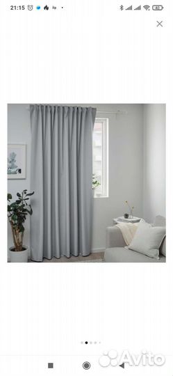 Штора блэкаут бенгта икеа серая