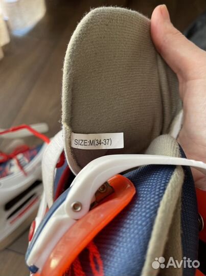 Коньки детские вместе с чехлом, размер 33-37