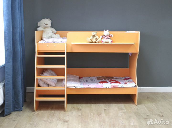Двухъярусная кровать P-438 Стич 3 оранж