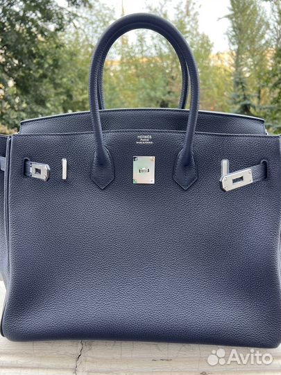 Сумка женская Hermes Birkin 35 blue nuit togo