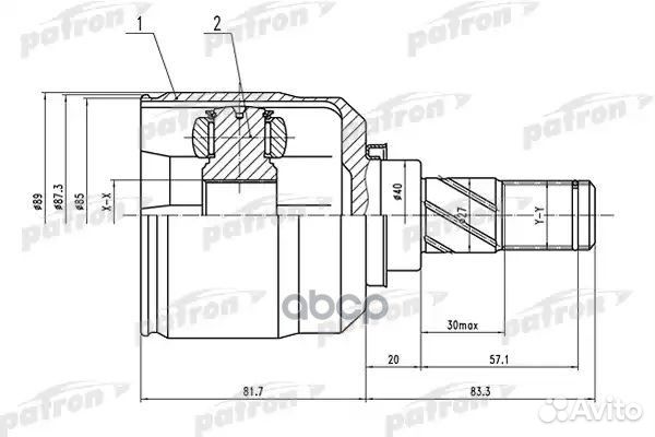 Шрус внутренний PCV1546 patron