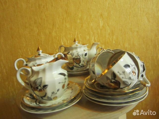 Фарфор тончайший сервиз с позолотой СССР