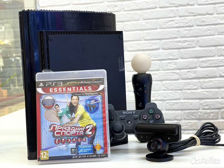 Sony PS3 ss500gb много игр + PS Move и камера