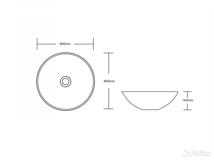 Раковина Ceruttispa CR3301MB D40 накладная, черна