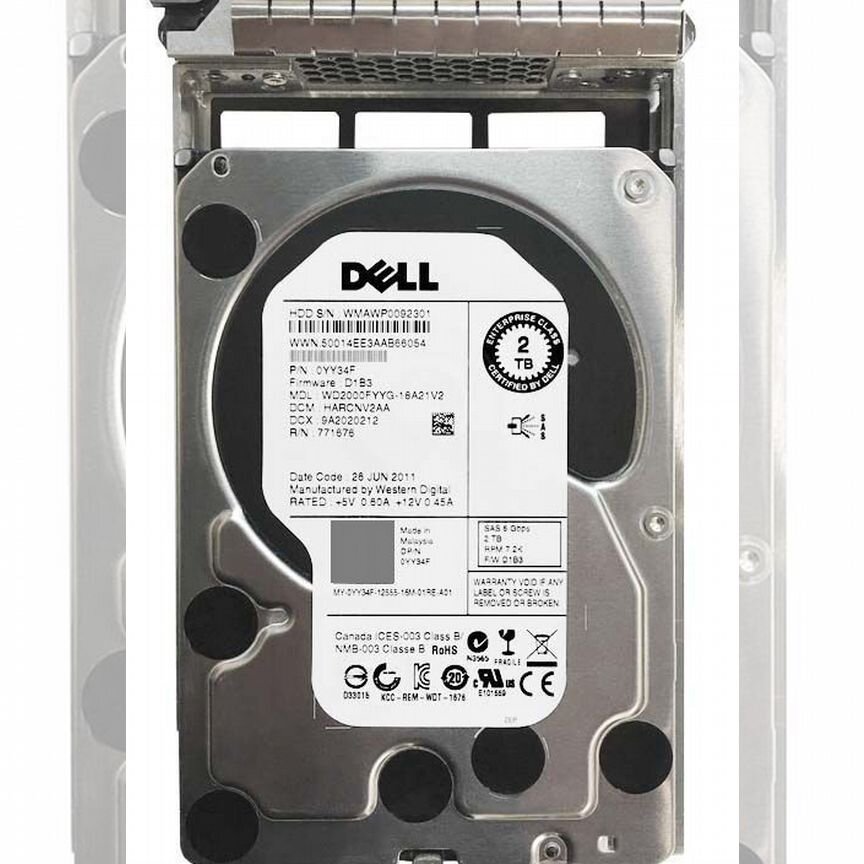 [YY34F] Жесткий Диск Dell 2tb Sas 3,5" Yy34f