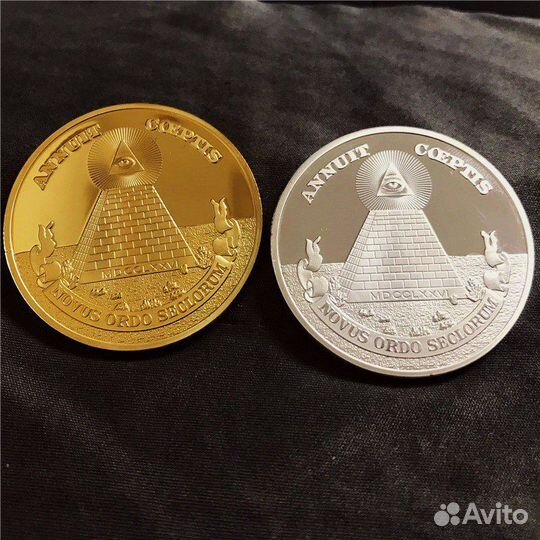 Монета Массонская Золотая Серебрянная Новая