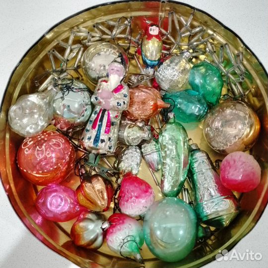 Набор старых елочных игрушек СССР