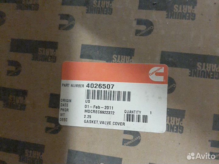 Прокладка клапанной крышки cummins ISX 15