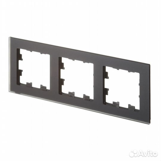 Рамка Systeme Electric AtlasDesign Nature трехместная черная (ATN331003)