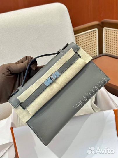 Сумка Hermes Kelly pochette gris meyer