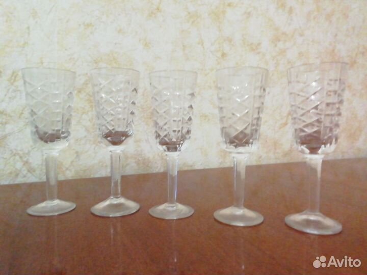 Набор рюмок на ножке СССР, новые