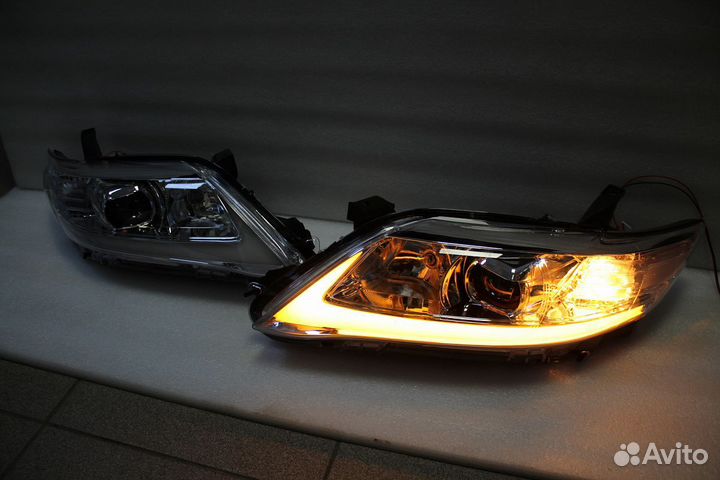 Camry 40/45 Передние фары стиль Lexus Хром W7FF5