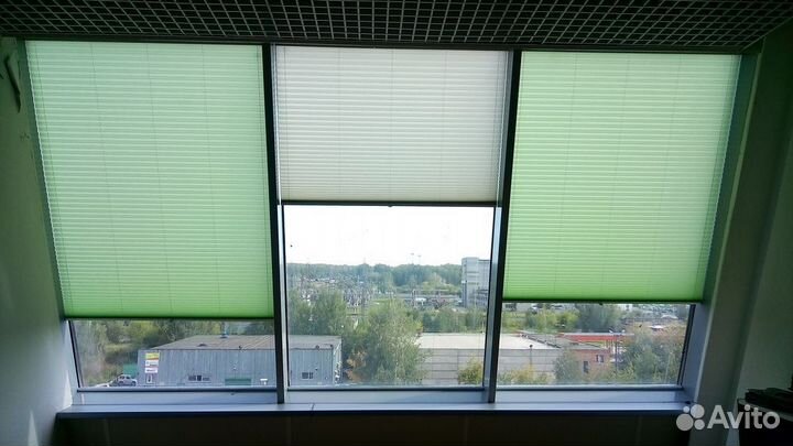 Жалюзи плиссе новое голубево