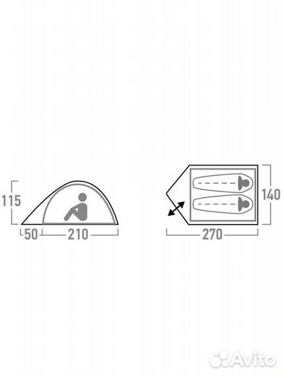 Палатка новая 2 местная Dome 2 в наличии