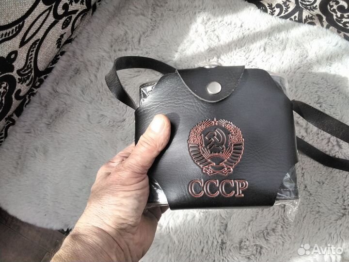 Фляжка коньячная походная в чехле