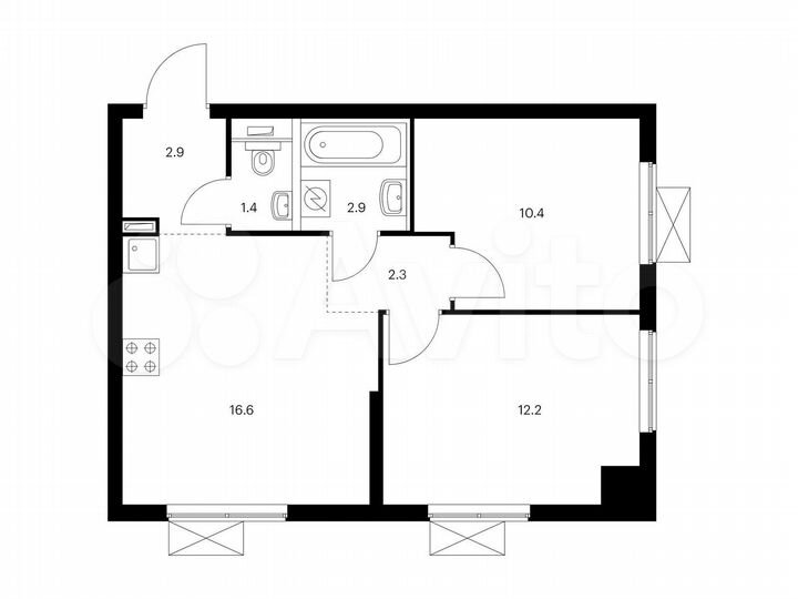 2-к. квартира, 48,7 м², 22/33 эт.