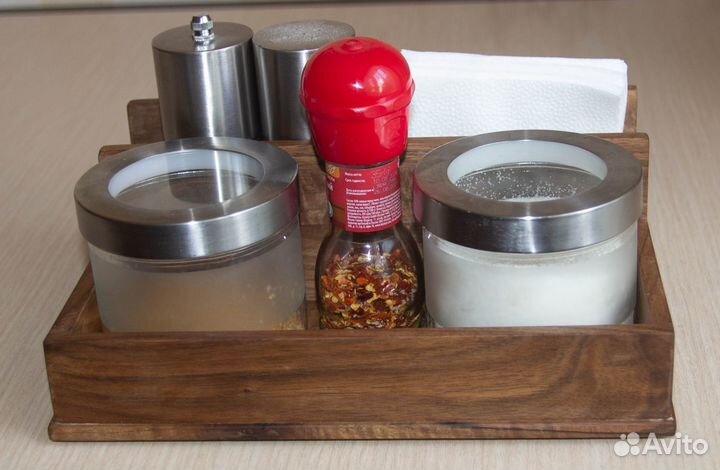Салфетница подставка для специй из дерева