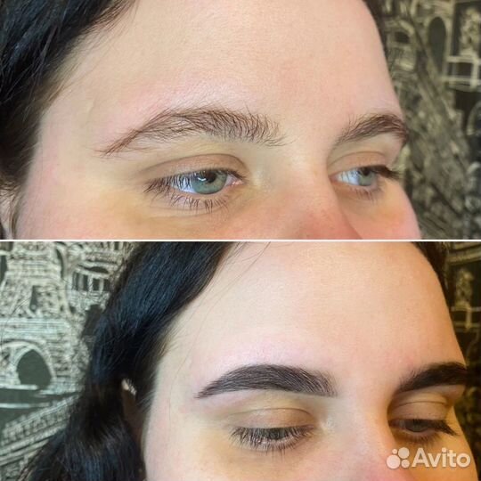 Наращивание ресниц /окрашивание бровей