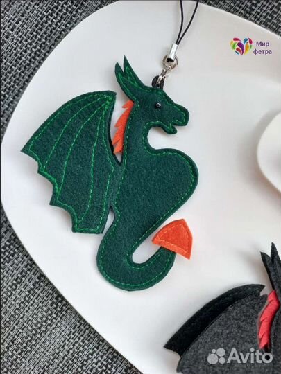 Дракон игрушка ёлочная, брелок, сувенир, символ