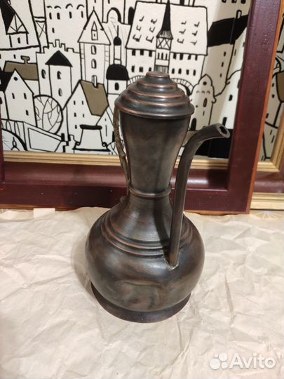 Антикварный медный кумган (кувшин)