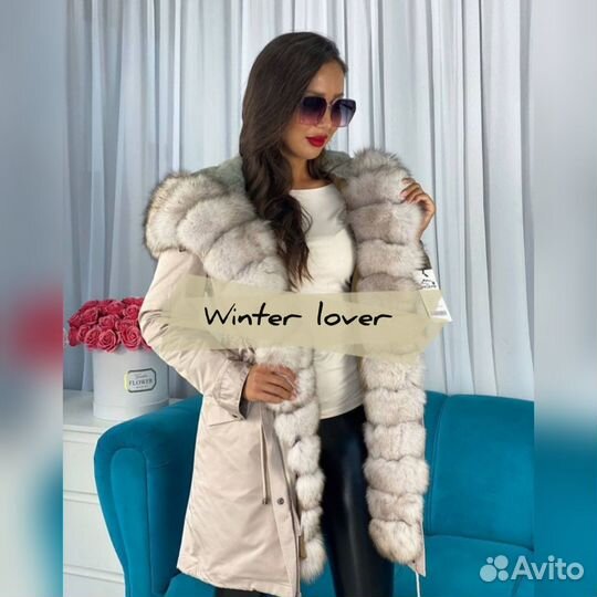 Парка с натуральным мехом песца