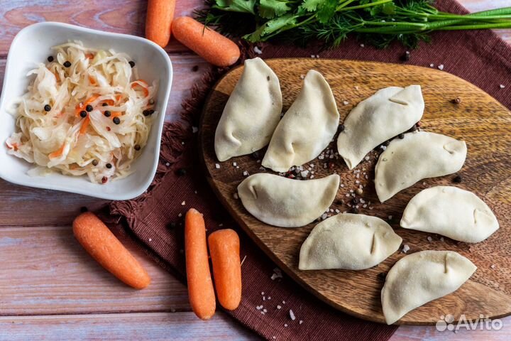Ручная лепка Вареники Капуста-Грибы домой