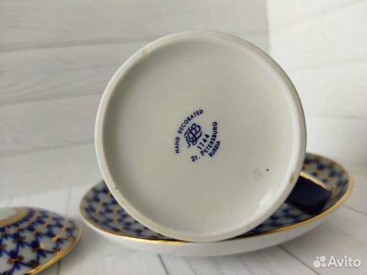 Чайный набор. Бокал с блюдцем и крышкой