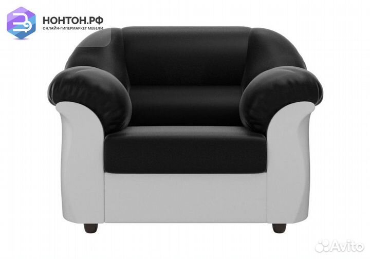 Кресло Карнелла экокожа черная / белая