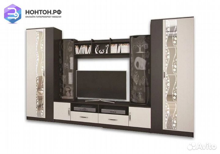 Стенка Марта-15 прямая венге / дуб белфорд