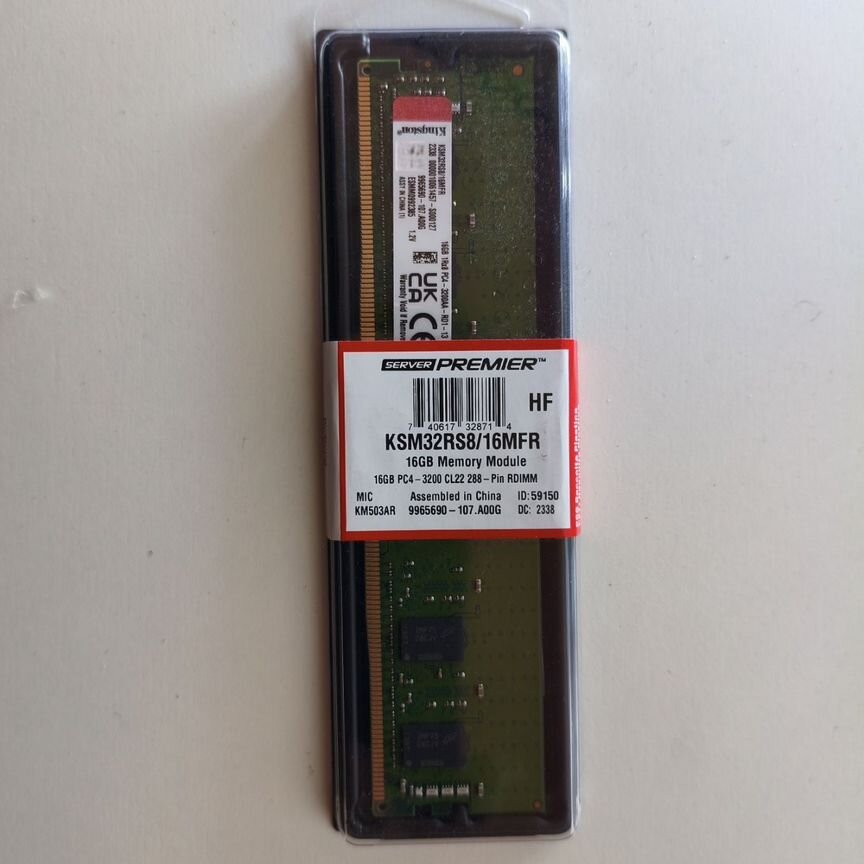 [16MFR] Новая 16 Gb 3200 Mhz 1rx8 Rdimm Kingston 16mfr