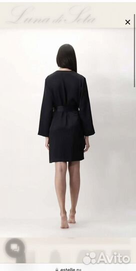 Luna di Seta шелковый халат Black оригинал