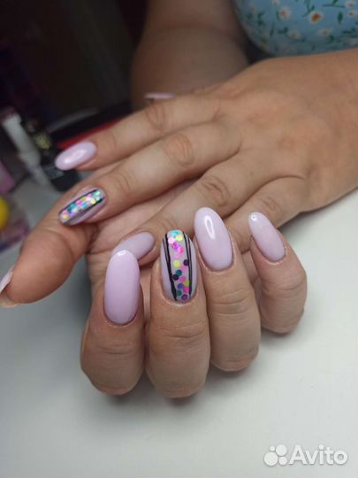 Маникюр+шеллак, наращивание ногтей