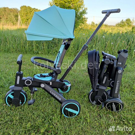 Детский складной велосипед Luxmom 368 голубой