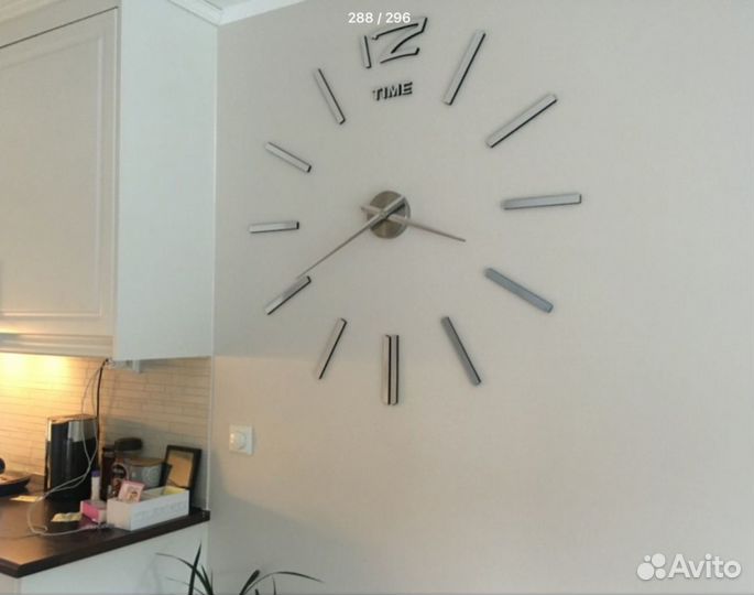 Большие настенные 3D часы Римские цифры