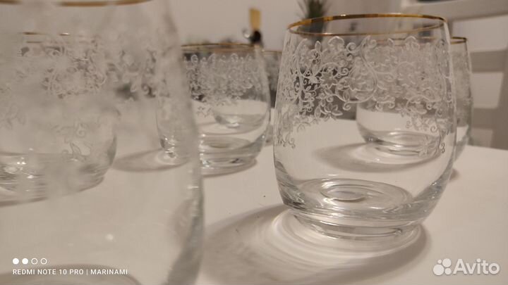 Rona бокалы из хрустального стекла с позолотой