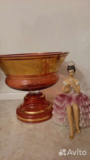 Ваза для фруктов,Богемия