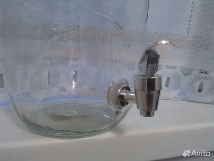 Банка 3 литра стеклянная Лимонадница с Краном