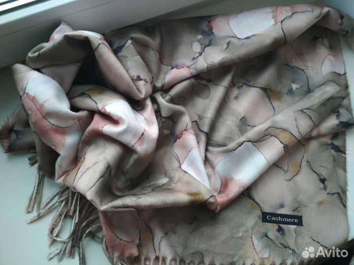 Палантин теплый двухсторонний с кашемиром