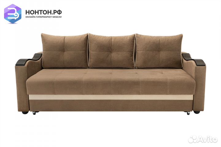 Диван еврокнижка Волна коричневый