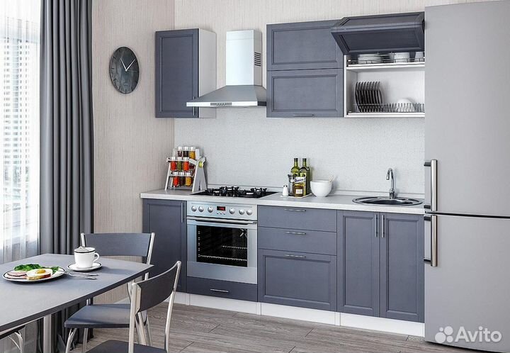Кухонный гарнитур Сканди-01 Graphite Softwood, Бел